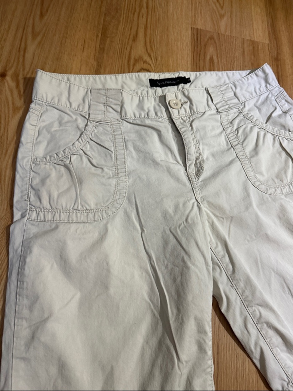 Calvin Klein Beige / Cream Shorts with Branded Waistband - Picture 3 of 8